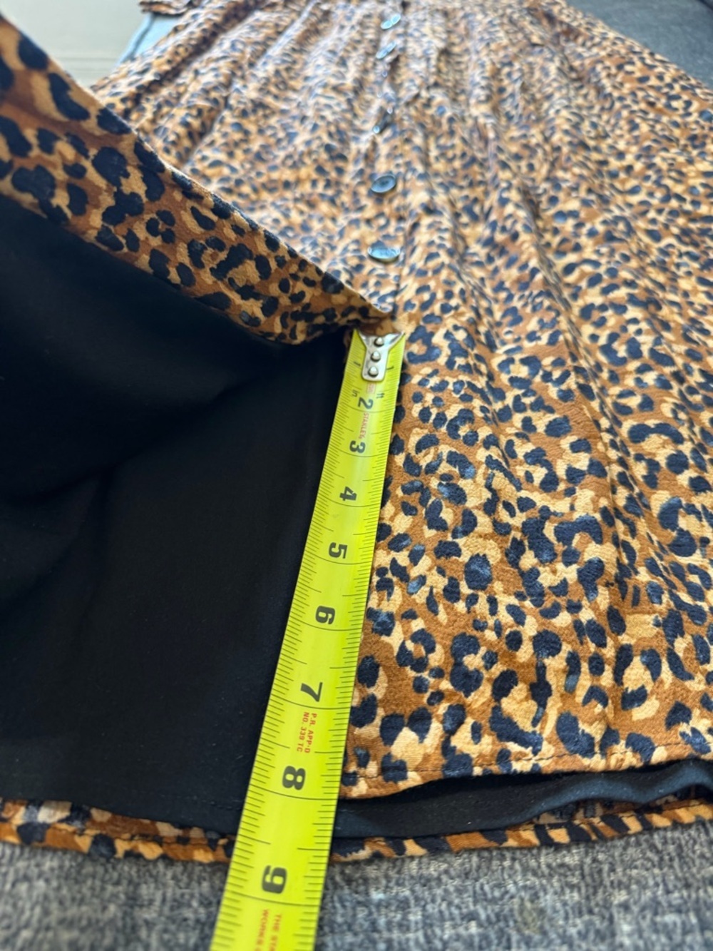 Zara TRF Leopard Print Midi Dress XS Button Front V Neck Pockets 3/4 Sleeve - Picture 6 of 10